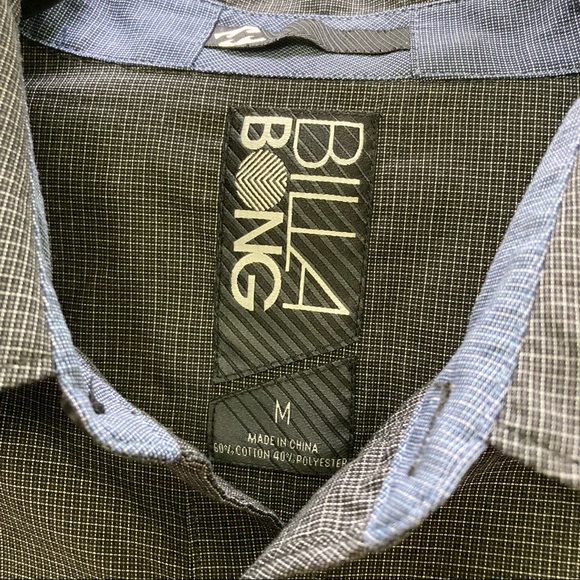 BILLABONG Black and white plaid button up short sleeve shirt - Picture 7 of 7
